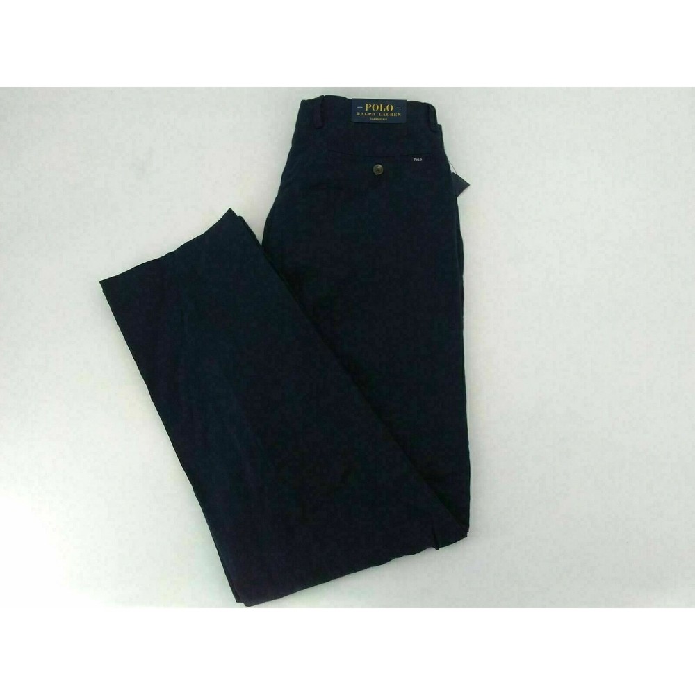 POLO RALPH LAUREN LASSIC FIT CHINOS PANTS MENS SIZE 32X32 NAVY COLOR ZIP FLY NWT